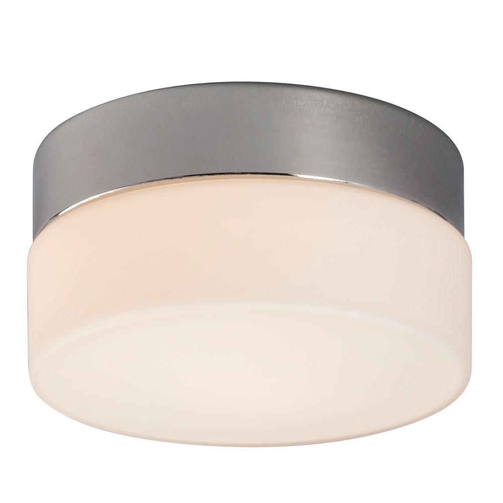 Flush Mount Ceiling Light - in Polished Chrome finish with Satin White Glass