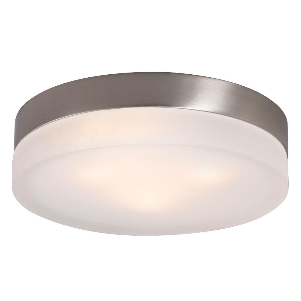 Flush Mount Ceiling Light - in Brushed Nickel finish with Frosted Glass