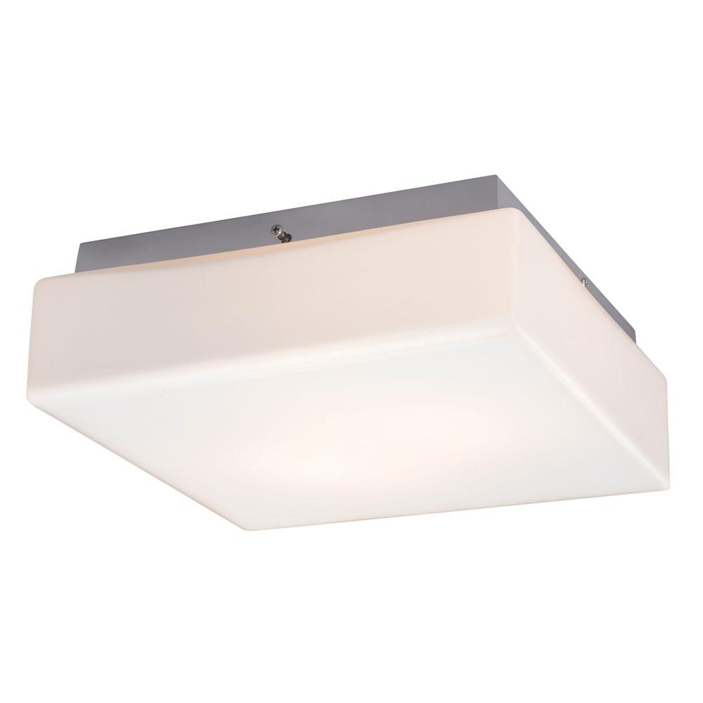 Flush Mount Ceiling Light - in Polished Chrome finish with Satin White Glass (*ENERGY STAR Pending)