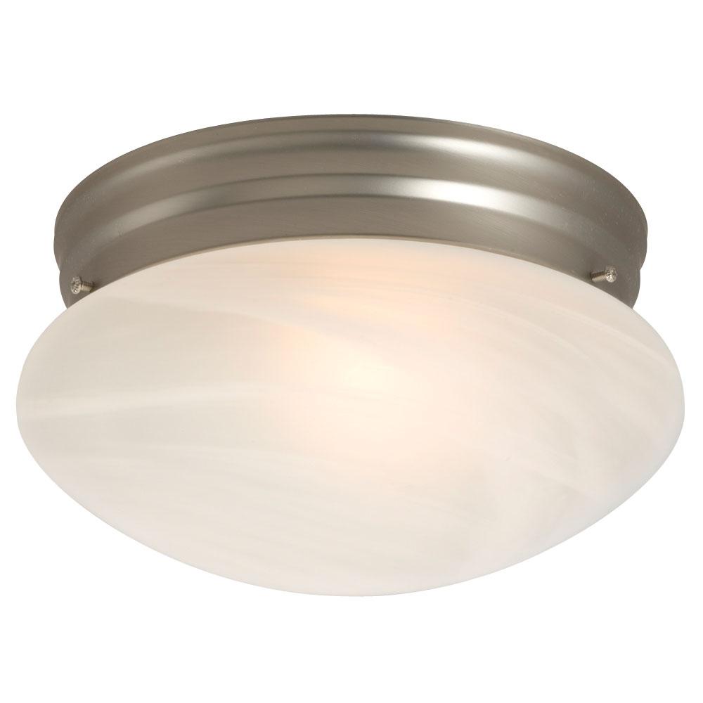 Utility Flush Mount Ceiling Light - in Pewter finish with Marbled Glass