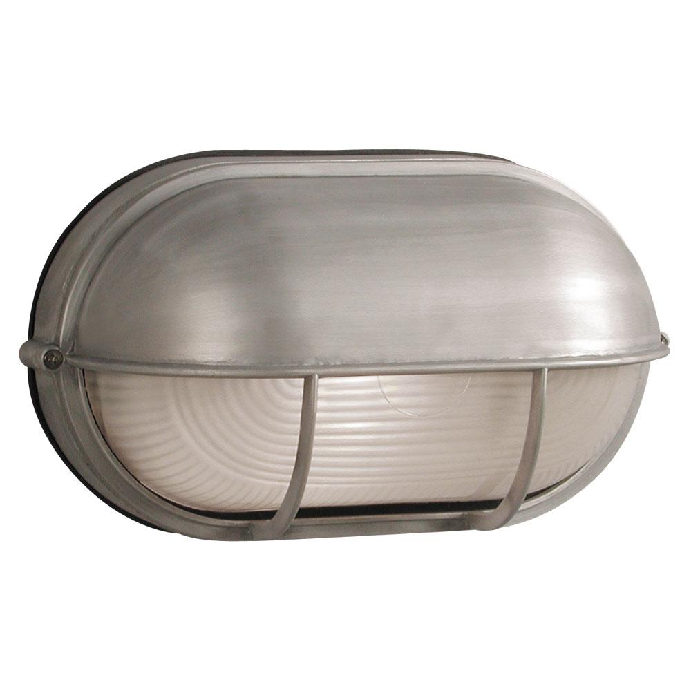 LED Outdoor Cast Aluminum Wall Mount Marine Light with Hood - in Satin Aluminum finish with Frosted