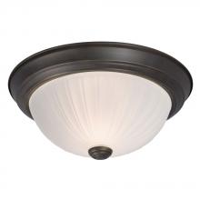 Galaxy Lighting 625021ORB-113NPF - Flush Mount Ceiling Light - in Oil Rubbed Bronze finish with Frosted Melon Glass
