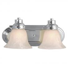 Galaxy Lighting 702606CH - Two Light Vanity - Chrome w/ Marbled Glass