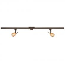 Galaxy Lighting 70314-4-2BZ/TS - 4' Two Light Halogen Track Kit - Bronze w/ Tea Stain Glass