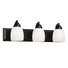 Galaxy Lighting 724133BK - Three Light Vanity - Black w/ White Satin Glass