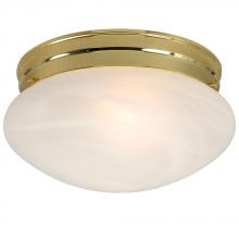 Galaxy Lighting 810310PB-113NPF - Utility Flush Mount Ceiling Light - in Polished Brass finish with Marbled Glass