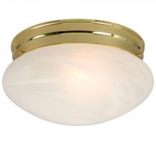 Galaxy Lighting ES810310PB - Utility Flush Mount Ceiling Light - in Polished Brass finish with Marbled Glass