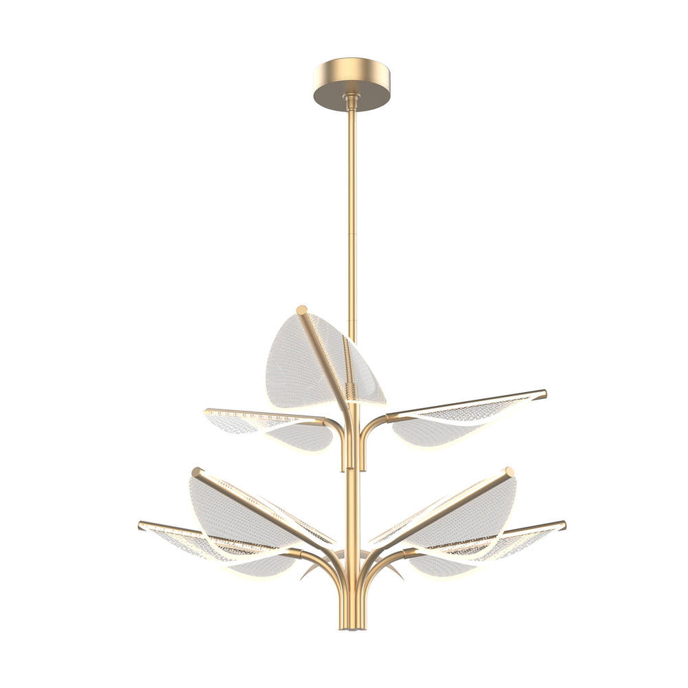 Flora 8 Head Natural Brass LED Pendant