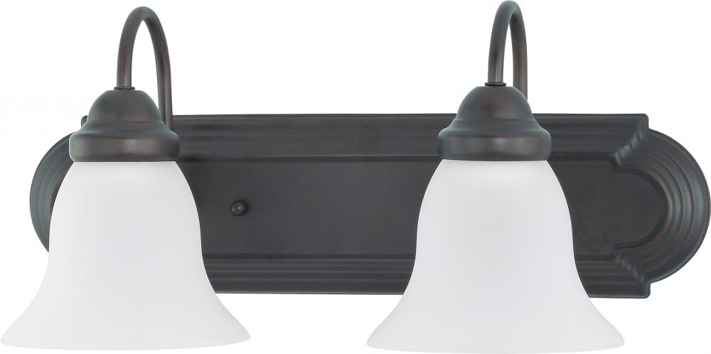 2 Light - Ballerina LED 18" Vanity Wall Fixture - Mahogany Bronze Finish - Frosted Glass - Lamps