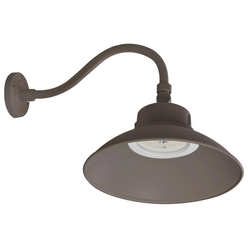 LED Gooseneck; 30W/40W/50W; CCT Selectable 3K/4K/5K; Bronze; 120-277V; With Photocell