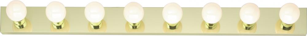 8 Light - 48" Vanity Strip - Polished Brass Finish