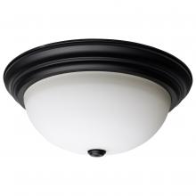 Nuvo 60/129 - 3 Light; 15 Inch; Flush Mount; Matte Black Finish; Opal Glass