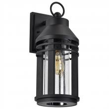 Nuvo 60/8103 - Wilton; 1 Light Large Wall Lantern; Matte Black with Clear Seeded Glass