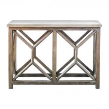  25811 - Catali Ivory Stone Console Table