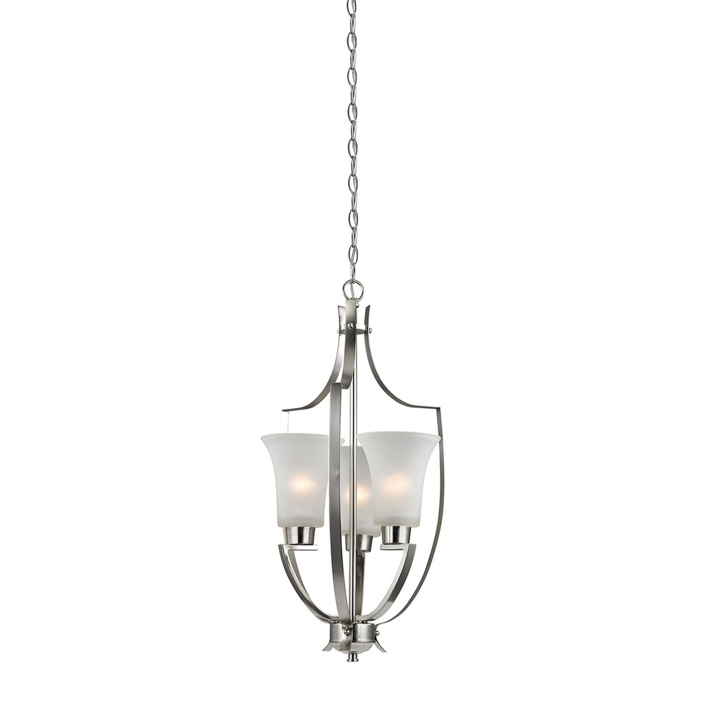 Thomas - Foyer 15'' Wide 3-Light Pendant - Brushed Nickel