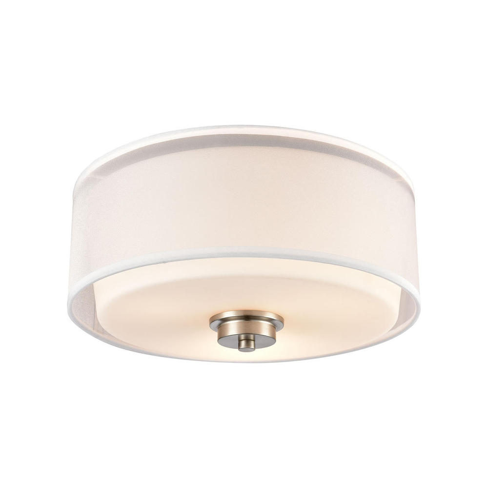 Thomas - Market Square 13'' Wide 3-Light Flush Mount - Brushed Nickel