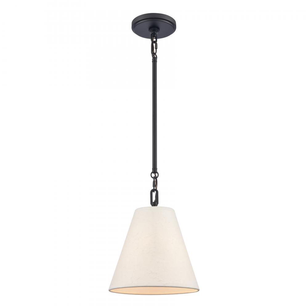 Rydell 9'' Wide 1-Light Mini Pendant - Matte Black and Parchment