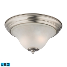 ELK Home 1402FM/20-LED - Thomas - Kingston 2-Light Flush Mount in Brushed Nickel with White Glass - Includes LED Bulbs
