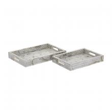 ELK Home H0807-9765/S2 - Eaton Etched Tray - Set of 2 White (2 pack) (2 pack)