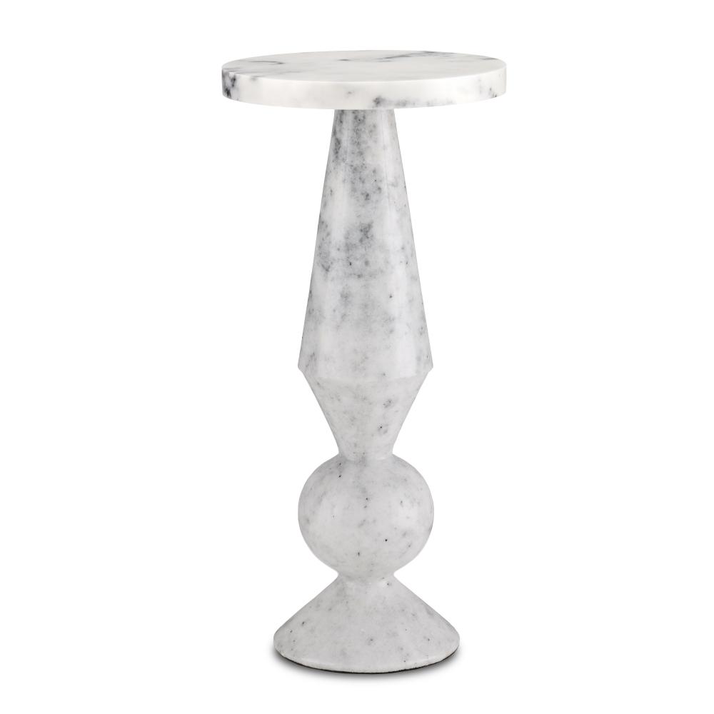 Quince White Marble Accent Table