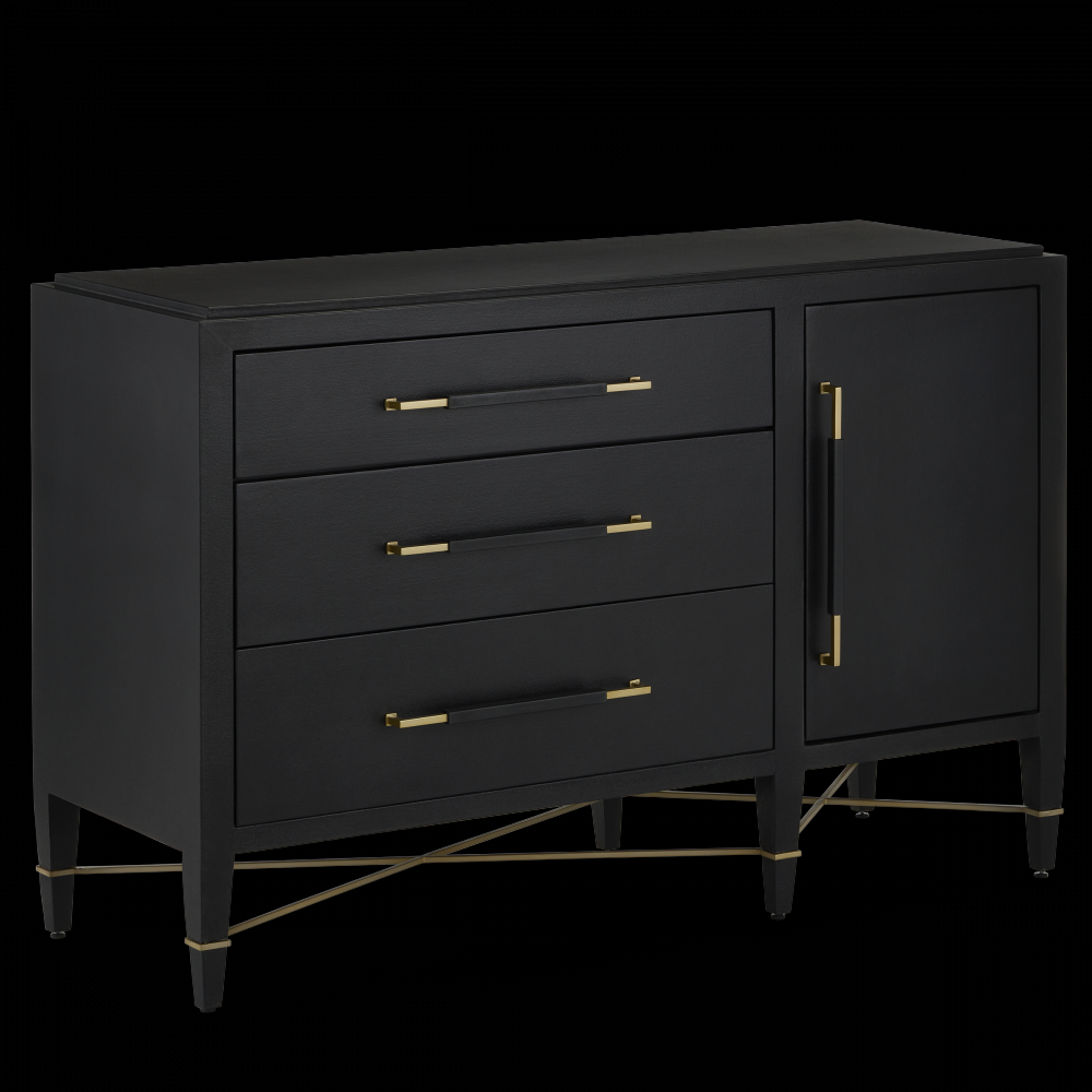 Verona Black Three-Drawer Chest