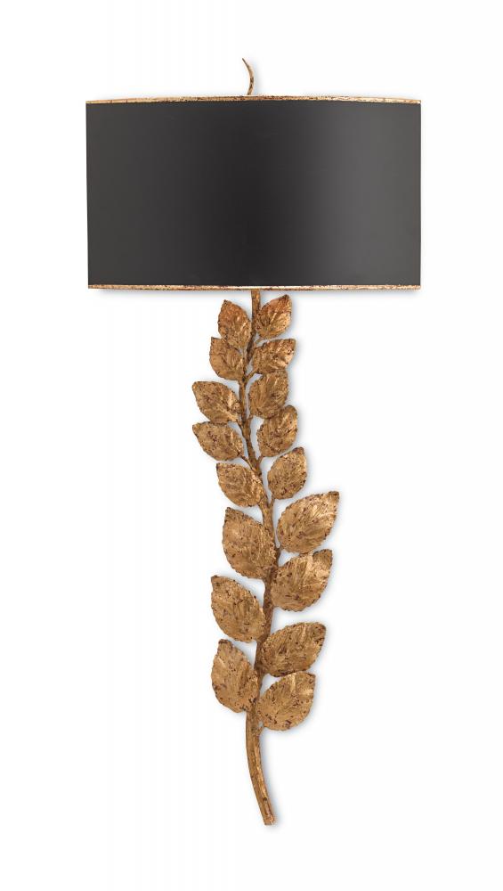 Birdwood Gold Wall Sconce, Black Shade