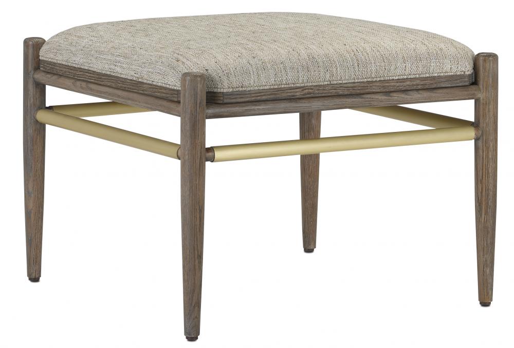 Visby Light Pepper Ottoman, Calcutta Linen