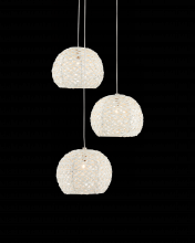 Currey 9000-0910 - Piero White 3-Light Round Multi-Drop Pendant